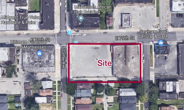 Full block site at hard corner with redevelopment potential