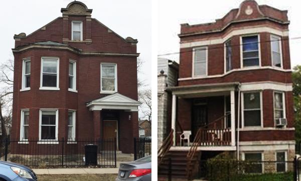 Two 2-flat apartment buildings for sale on the west side of Chicago