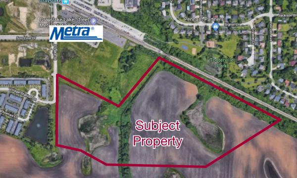 Large development site or wetland bank in Grayslake