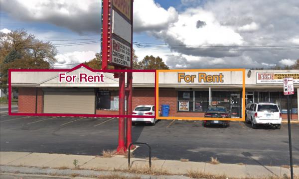 Two retail or office storefront units available for lease